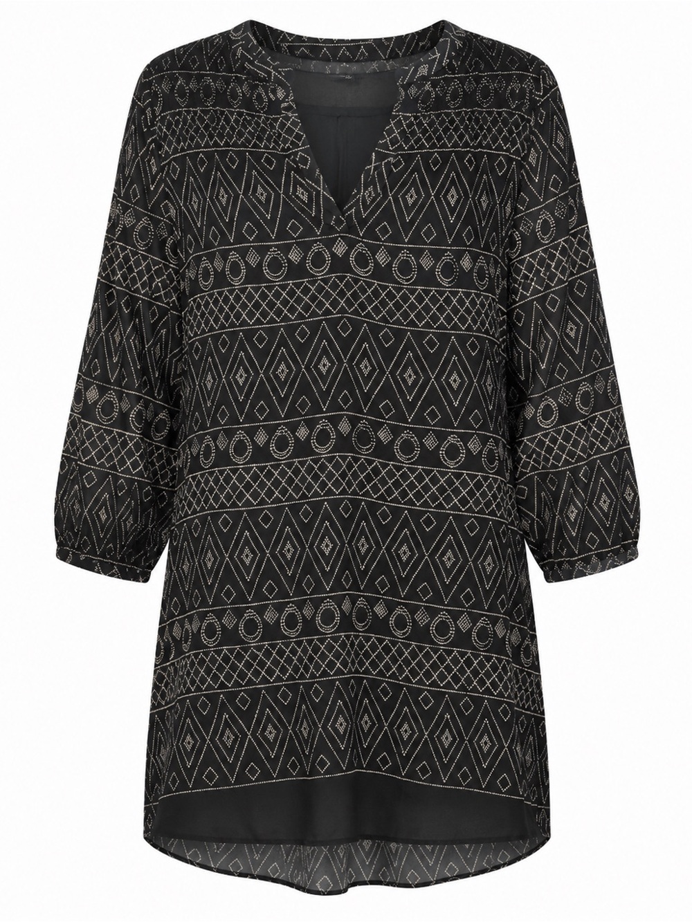 Madewell Smock Tunic Dress Caravan Print in True Black Size L